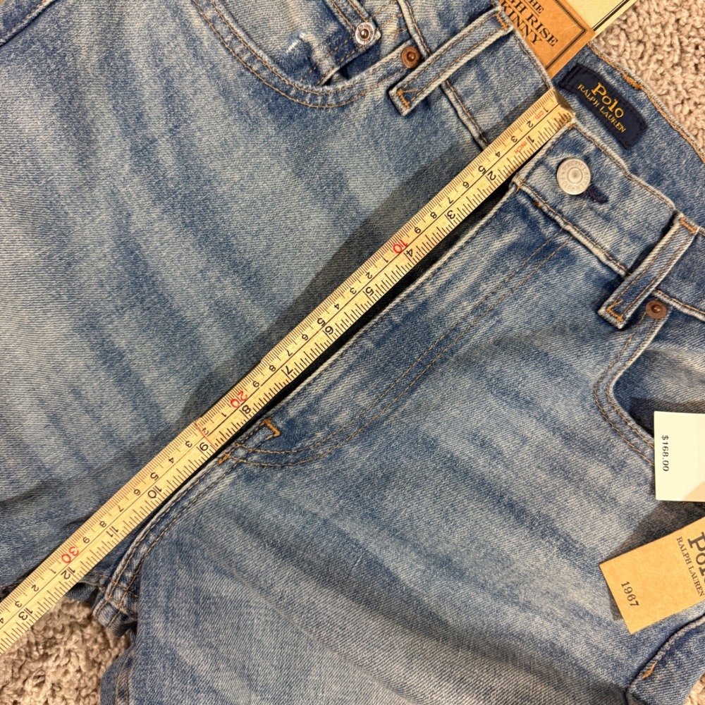 Polo Ralph Lauren High Rise Skinny Jeans Womens 28 Blue NWT Low Stretch Denim - Picture 7 of 10
